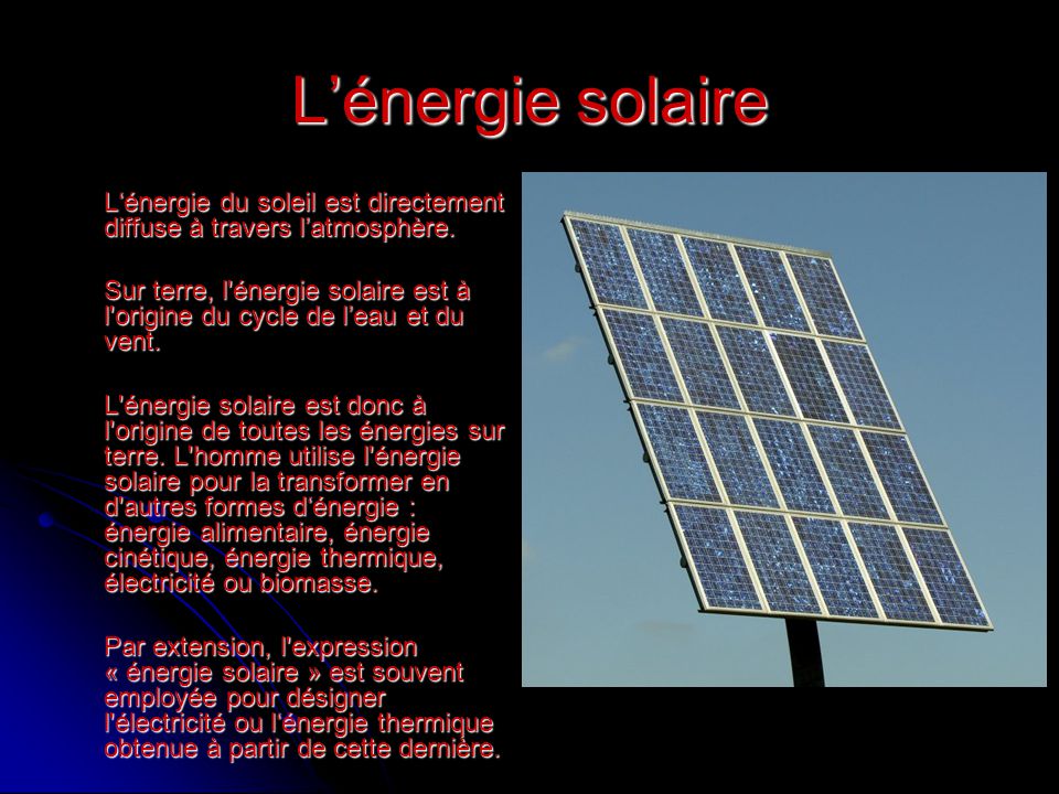 origine de l energie solaire